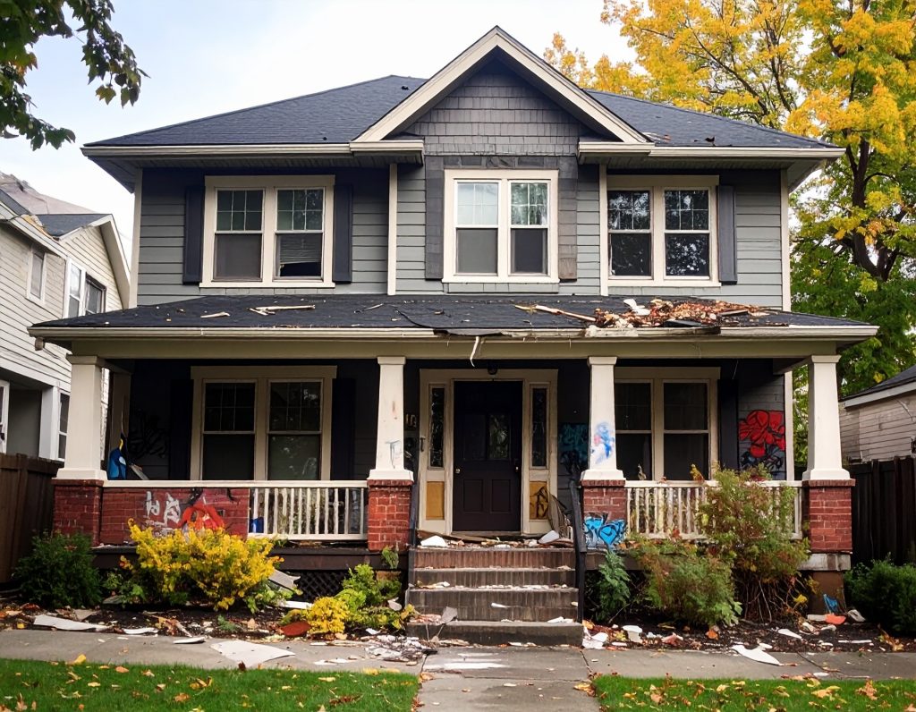 vandalized home