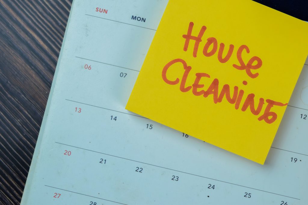 house cleaning checklist schedule